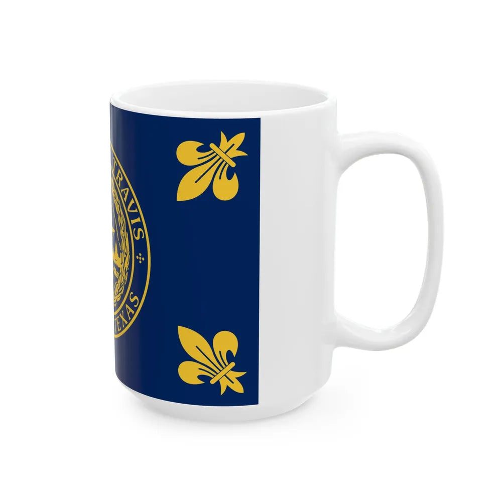 Flag of Travis County Texas (United States) White Coffee Mug - Go Mug Yourself