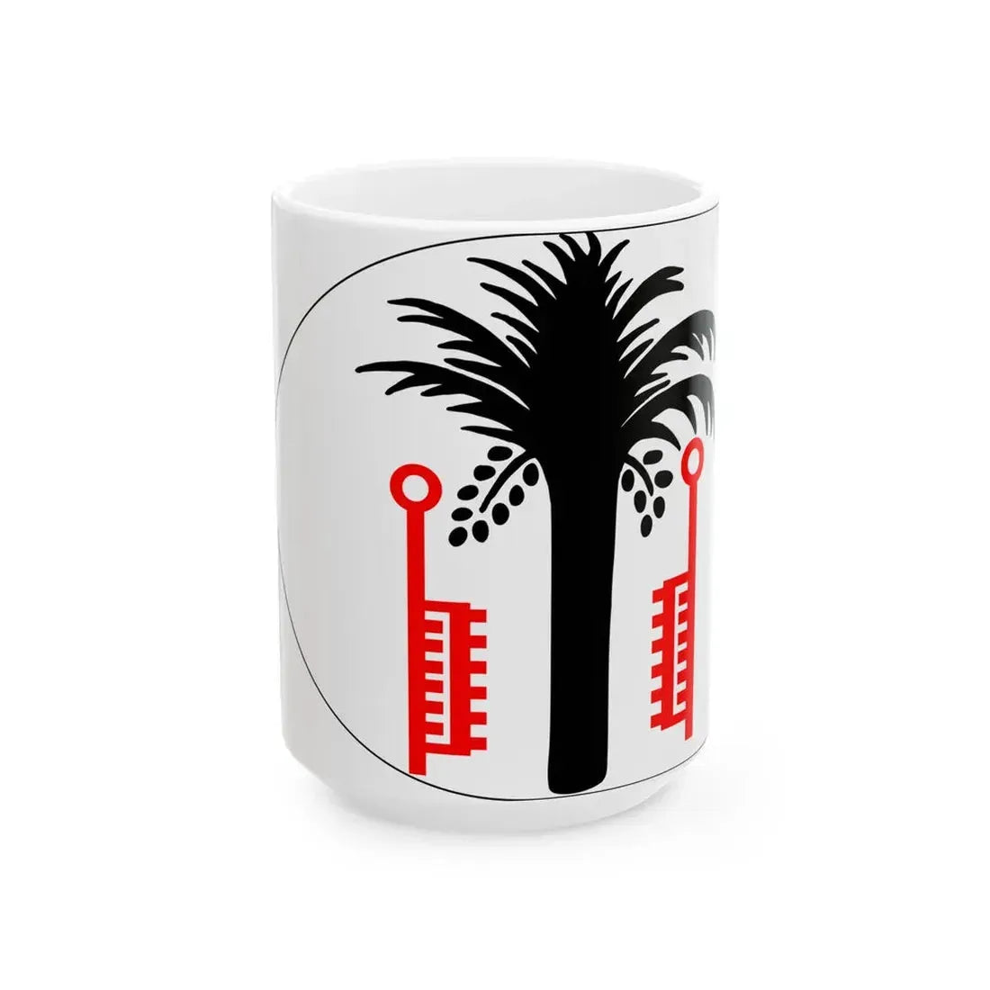 Flag of Tripoli 1350 as reported by the Book of All Kingdoms (Libya) White Coffee Mug 15oz - Go Mug Yourself