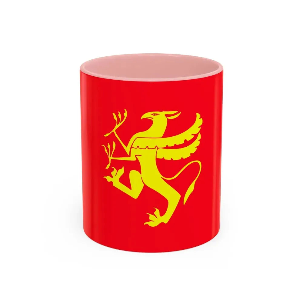 Flag of Troms Norway - Accent Coffee Mug 11oz Pink - Go Mug Yourself