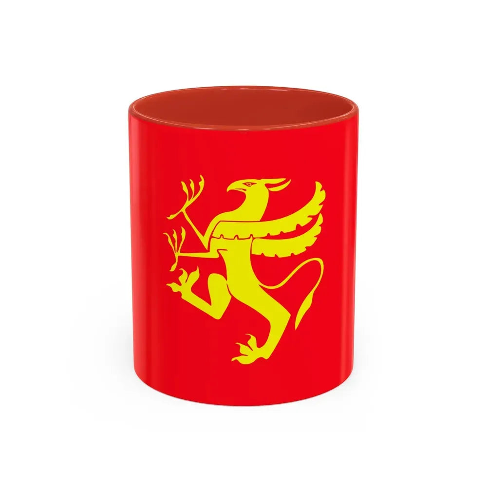 Flag of Troms Norway - Accent Coffee Mug 11oz Red - Go Mug Yourself
