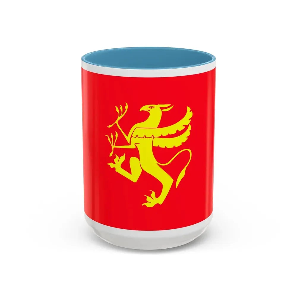 Flag of Troms Norway - Accent Coffee Mug 15oz Light Blue - Go Mug Yourself
