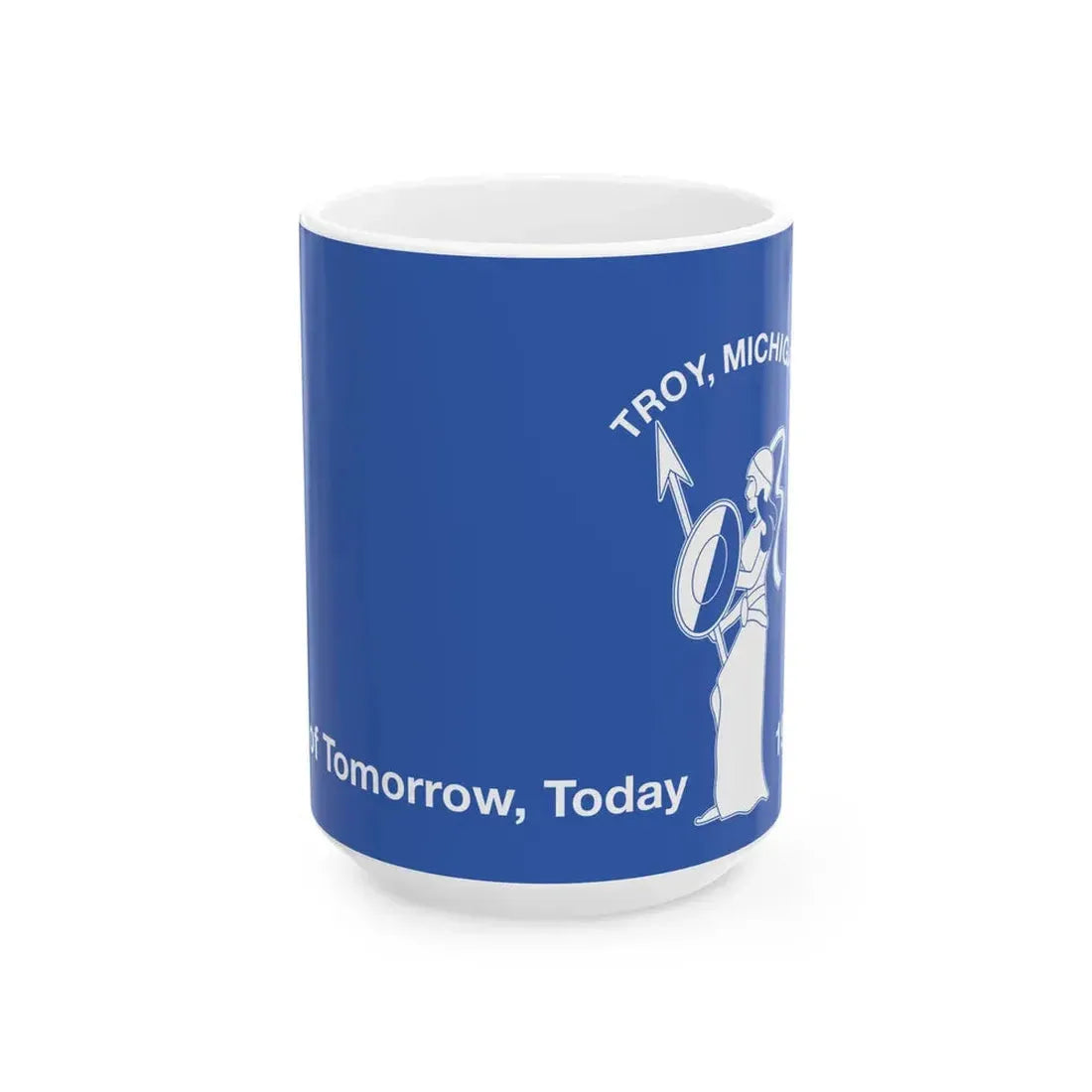Flag of Troy Michigan (United States) White Coffee Mug 15oz - Go Mug Yourself