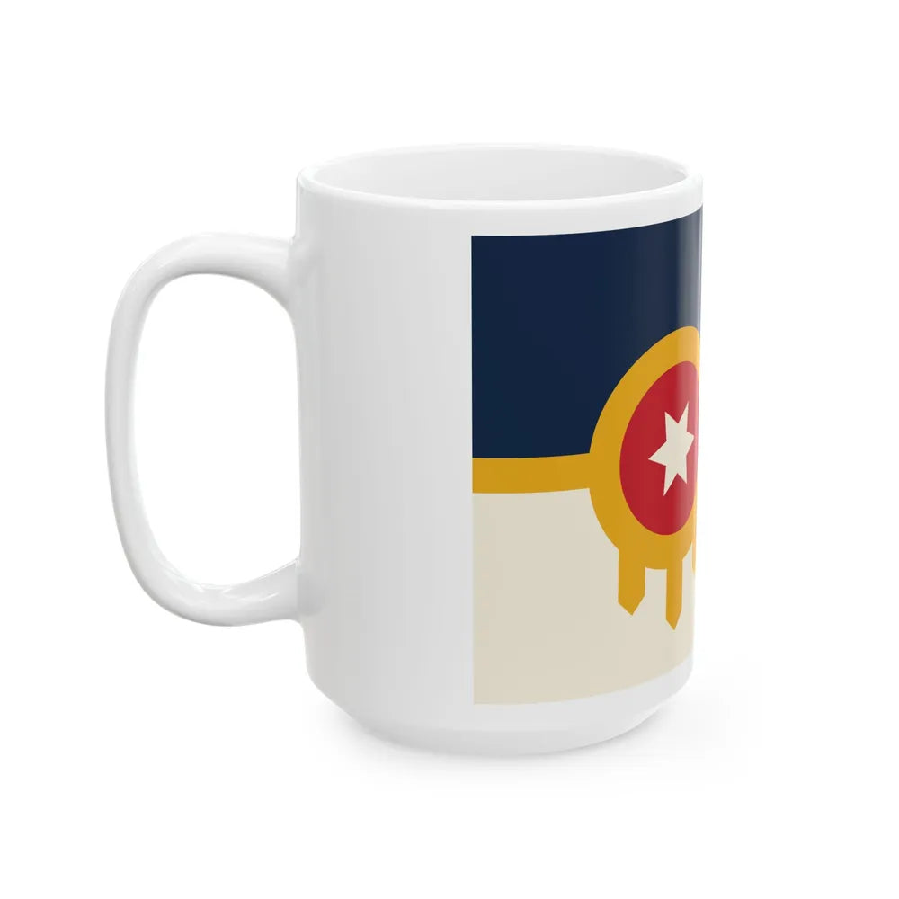 Flag of Tulsa Oklahoma 2018 (United States) White Coffee Mug - Go Mug Yourself