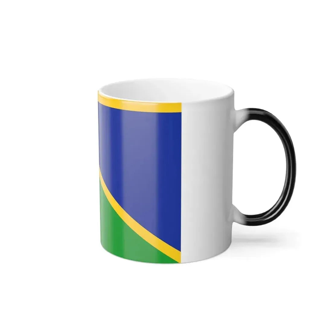 Flat blue, yellow and green design with a green diagonal wedge and the word TUMBES curved in black at top left.
