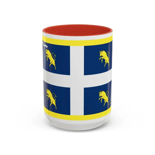 Flag of Turin Italy - Accent Coffee Mug 15oz Red - Go Mug Yourself