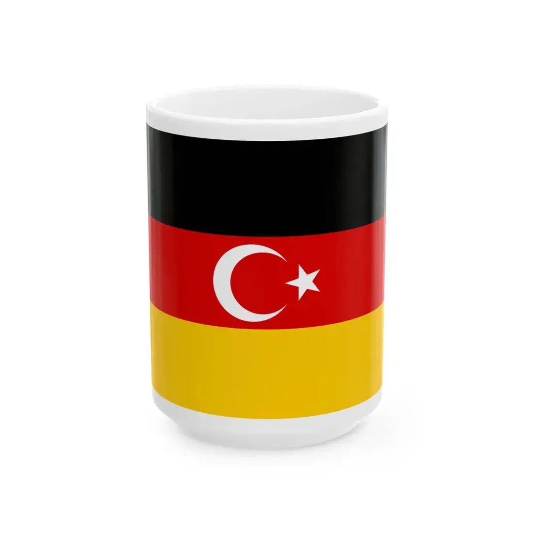 Flag of Turkish Community of Germany (Germany) White Coffee Mug 15oz - Go Mug Yourself