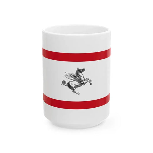 Flag of Tuscany Italy - White Coffee Mug 15oz - Go Mug Yourself