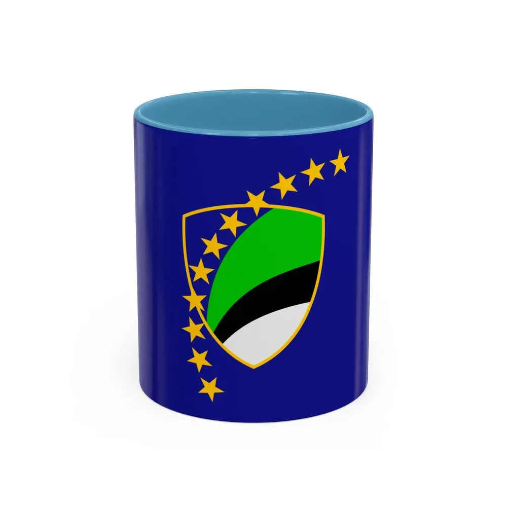 Flag of Tuzla Canton Bosnia and Herzegovina - Accent Coffee Mug 11oz Light Blue - Go Mug Yourself
