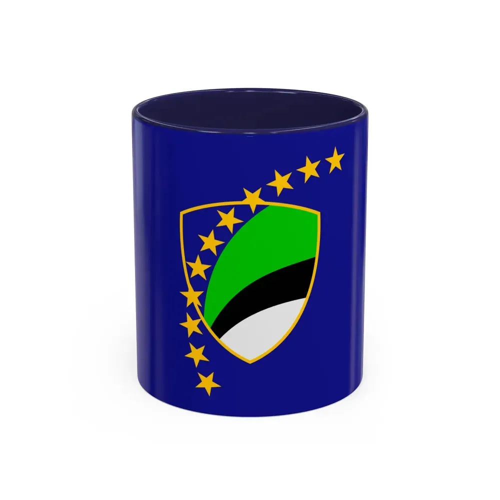 Flag of Tuzla Canton Bosnia and Herzegovina - Accent Coffee Mug 11oz Navy - Go Mug Yourself