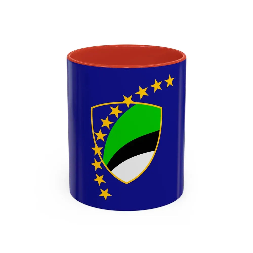 Flag of Tuzla Canton Bosnia and Herzegovina - Accent Coffee Mug 11oz Red - Go Mug Yourself