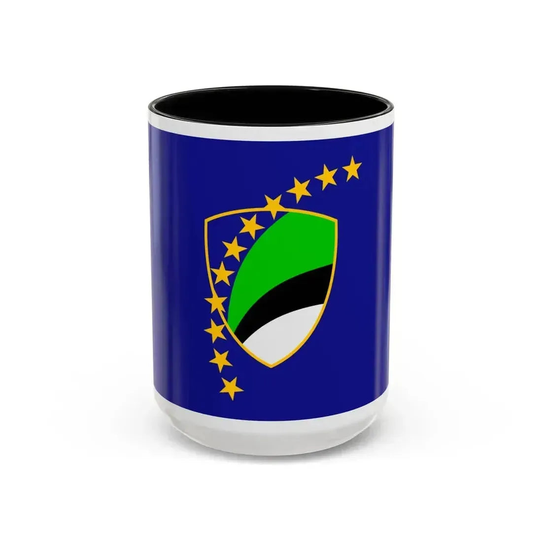 Flag of Tuzla Canton Bosnia and Herzegovina - Accent Coffee Mug 15oz Black - Go Mug Yourself