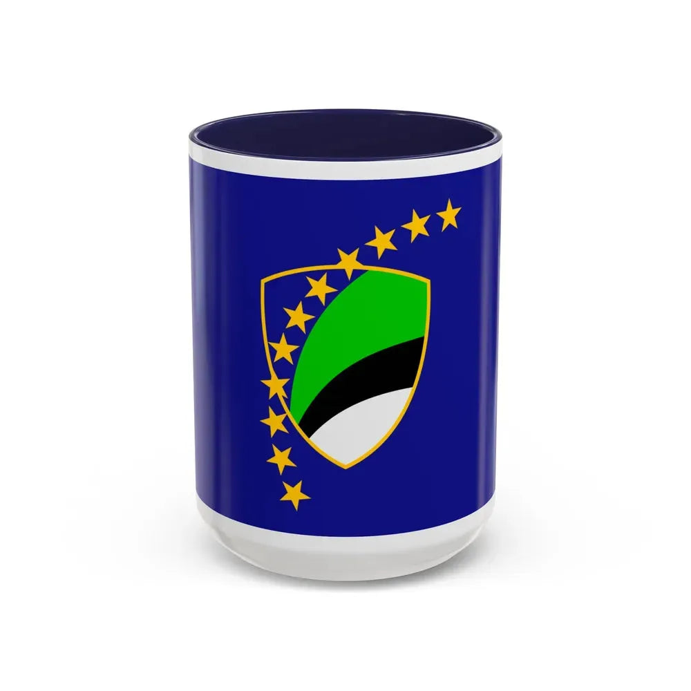 Flag of Tuzla Canton Bosnia and Herzegovina - Accent Coffee Mug 15oz Navy - Go Mug Yourself