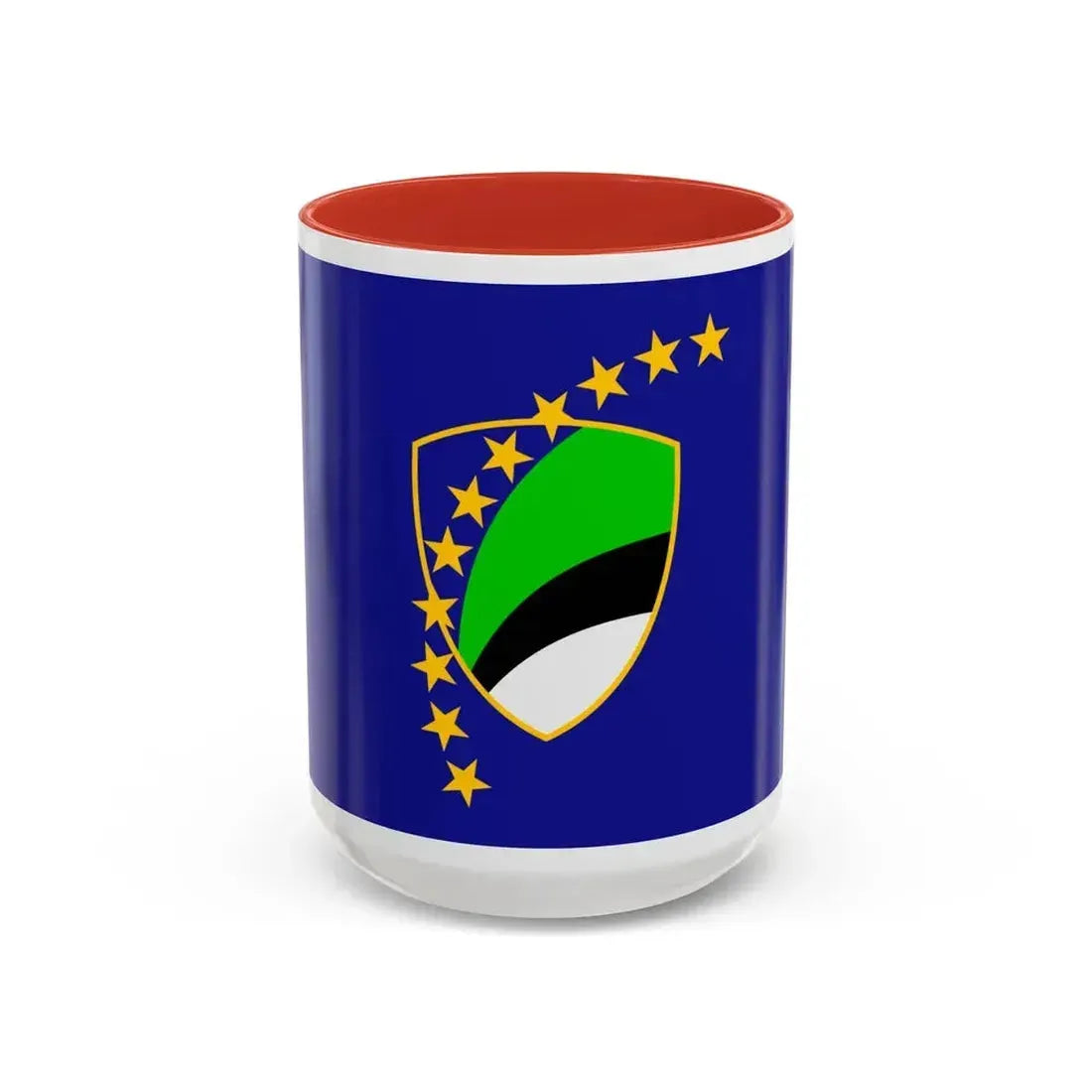 Flag of Tuzla Canton Bosnia and Herzegovina - Accent Coffee Mug 15oz Red - Go Mug Yourself