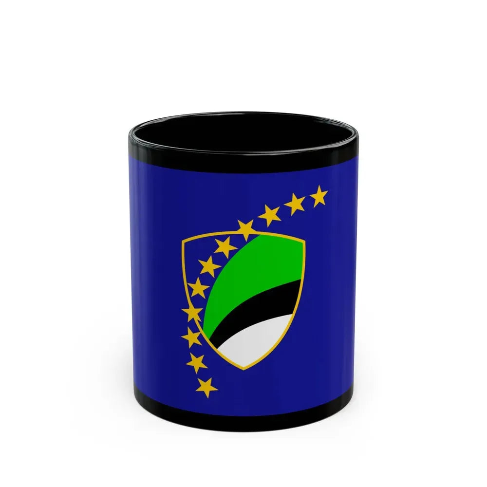 Flag of Tuzla Canton Bosnia and Herzegovina - Black Coffee Mug 11oz - Go Mug Yourself