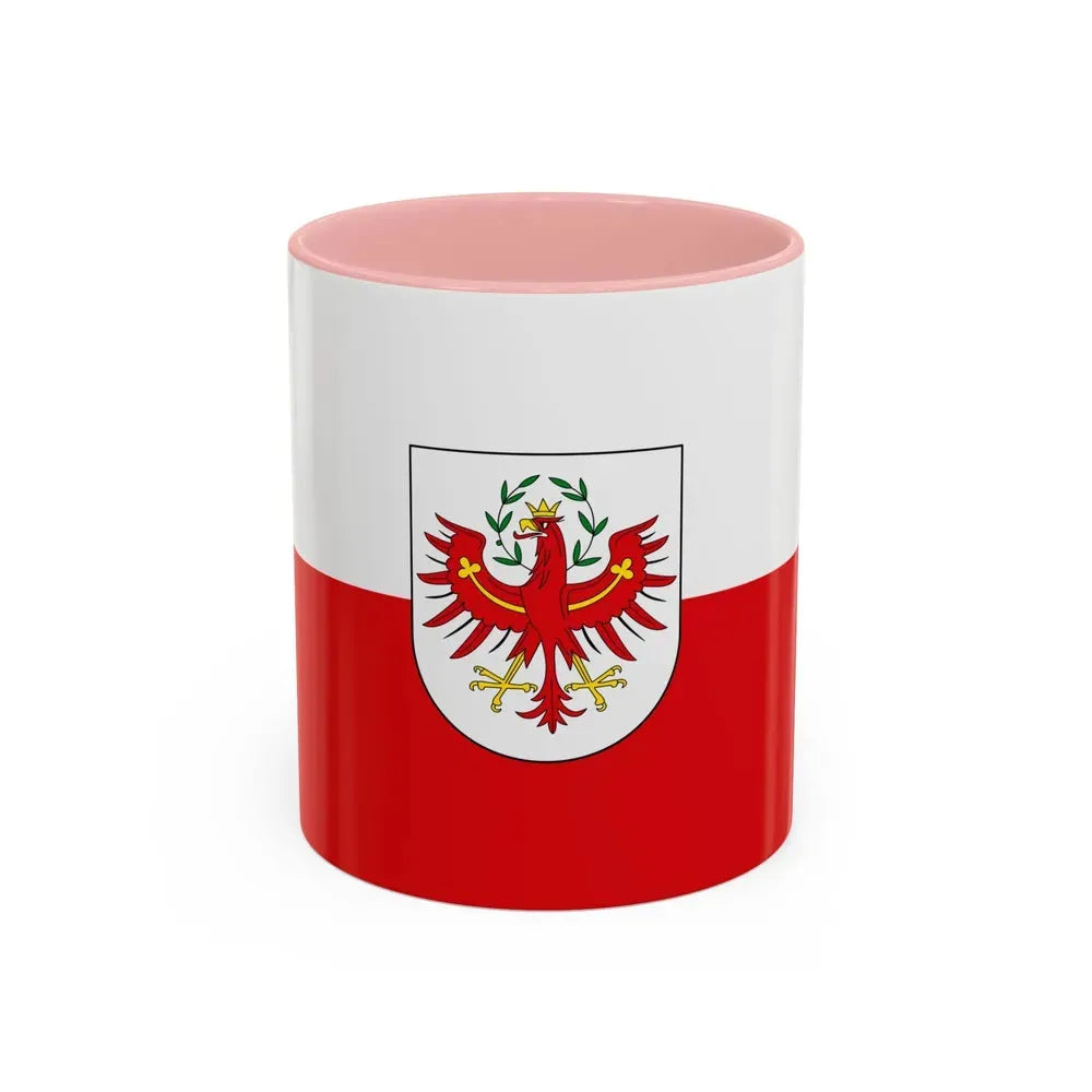 Flag of Tyrol Tirol Austria - Accent Coffee Mug 11oz Pink - Go Mug Yourself