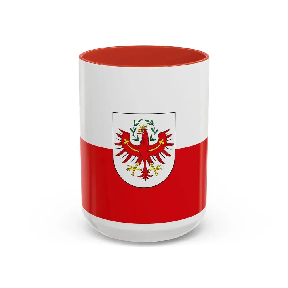 Flag of Tyrol Tirol Austria - Accent Coffee Mug 15oz Red - Go Mug Yourself