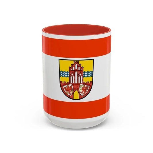 Flag of Uckermark Germany - Accent Coffee Mug 15oz Red - Go Mug Yourself