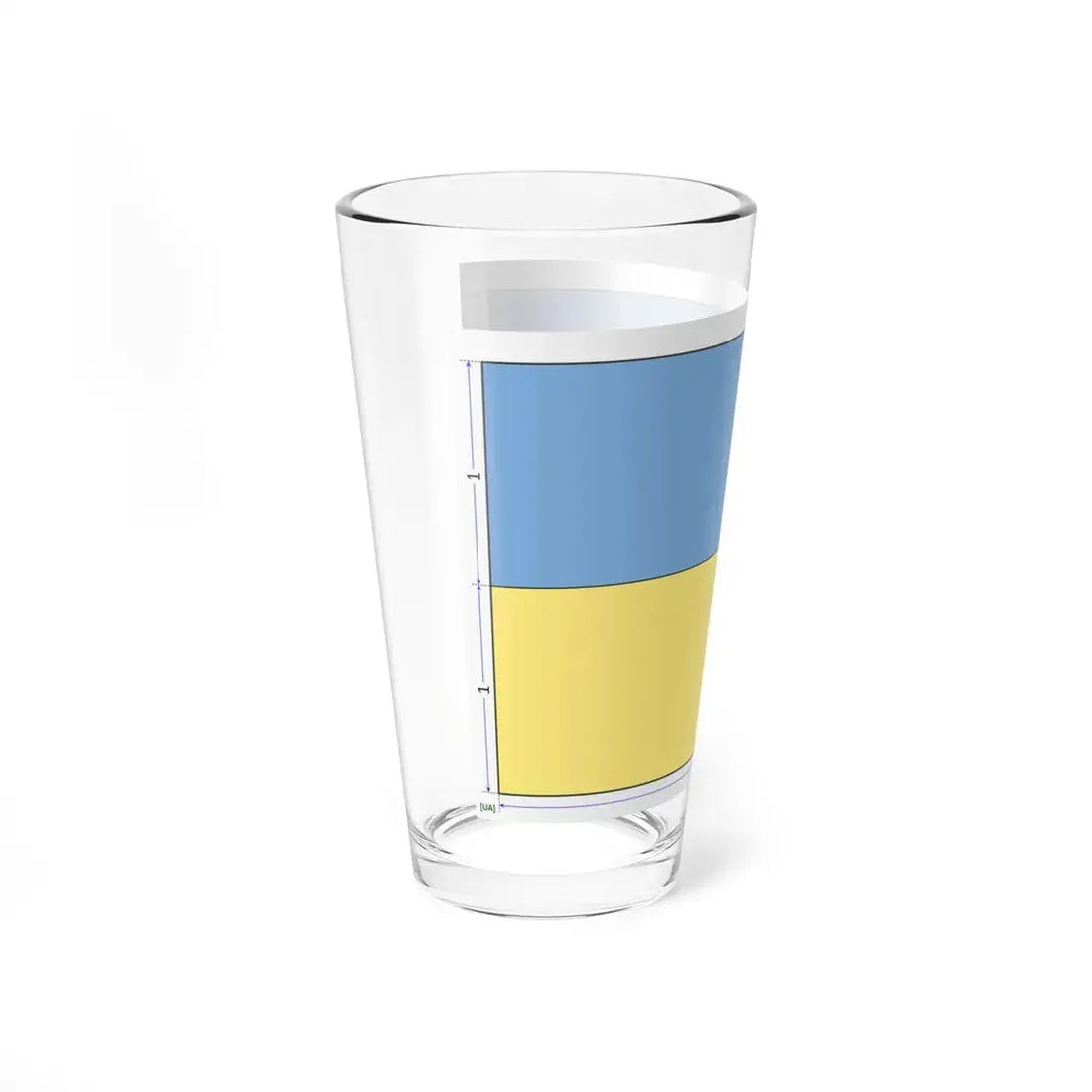 Flag of Ukraine construction sheet (Ukraine) Pint Glass 16oz - Go Mug Yourself