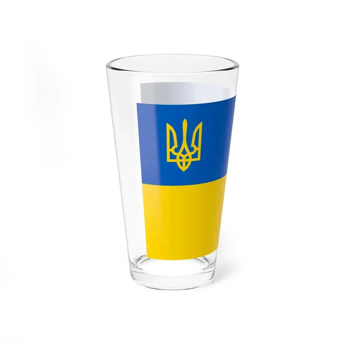 Flag of Ukraine with the Trident of Ukraine (Ukraine) Pint Glass 16oz - Go Mug Yourself
