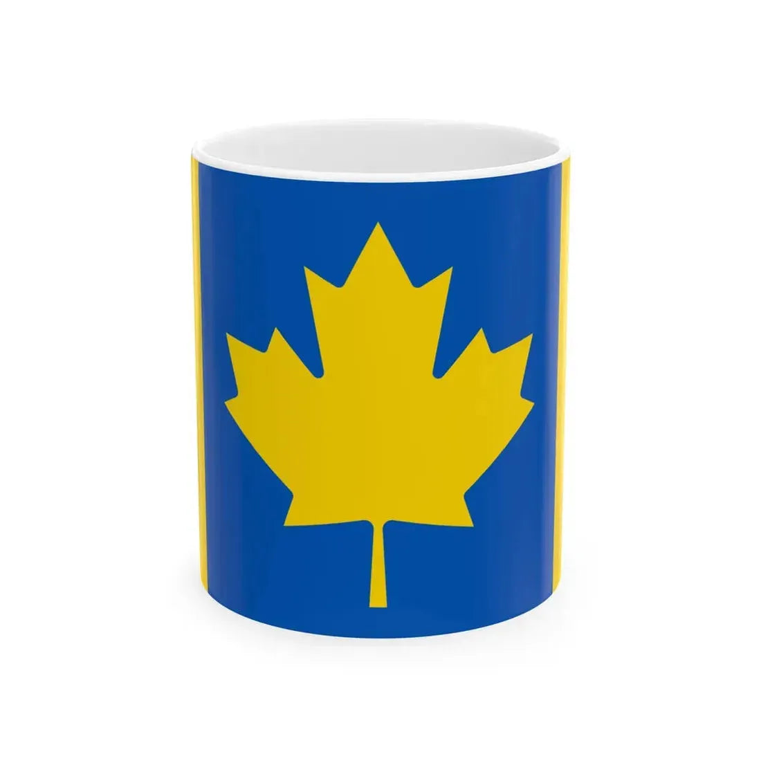 Flag of Ukrainian-Canadians (Canada) White Coffee Mug 11oz - Go Mug Yourself
