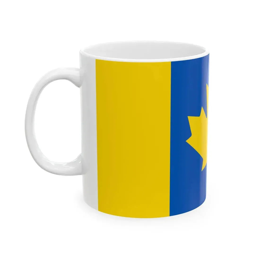 Flag of Ukrainian-Canadians (Canada) White Coffee Mug - Go Mug Yourself