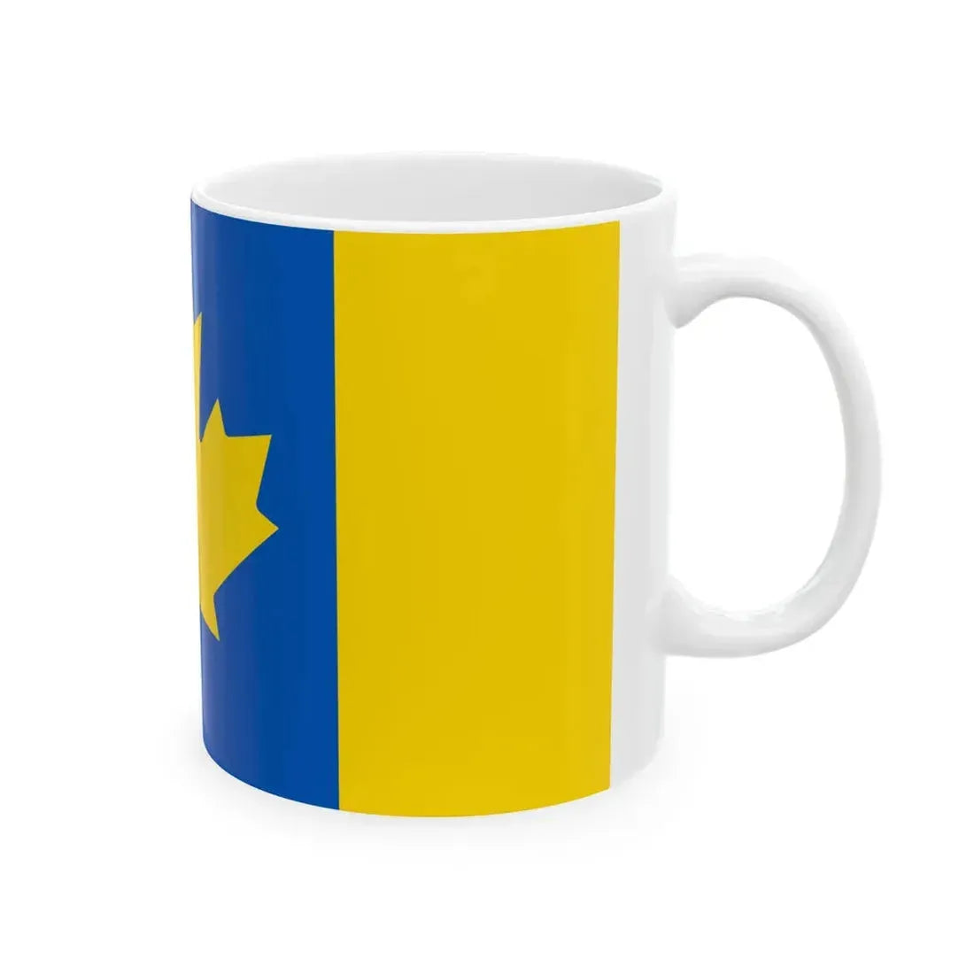 Flag of Ukrainian-Canadians (Canada) White Coffee Mug - Go Mug Yourself