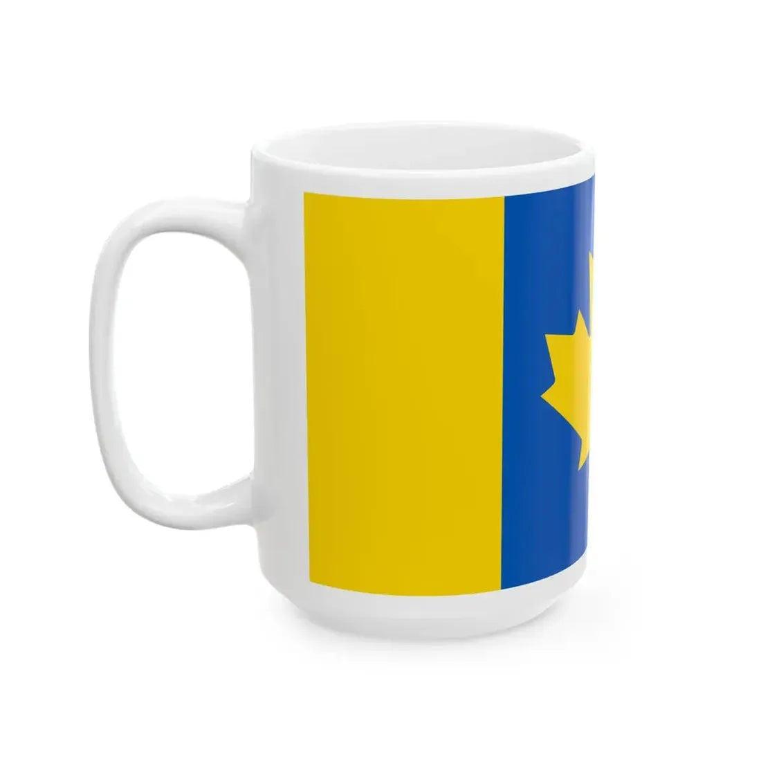 Flag of Ukrainian-Canadians (Canada) White Coffee Mug - Go Mug Yourself