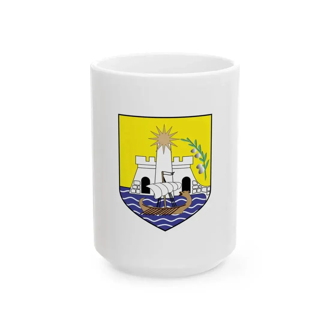 Flag of Ulcinj (Montenegro) White Coffee Mug 15oz - Go Mug Yourself