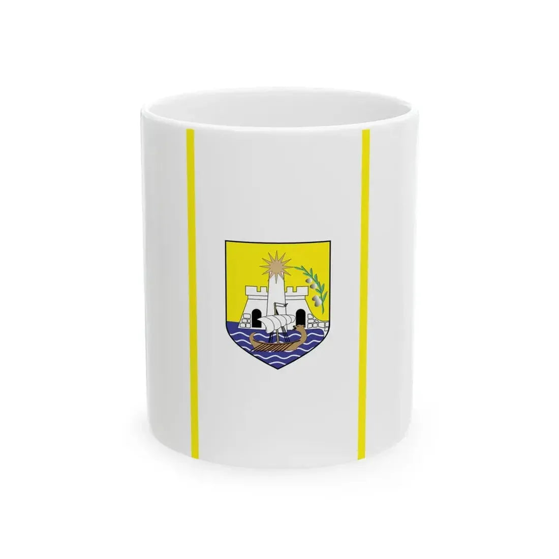 Flag of Ulcinj vertical (Montenegro) White Coffee Mug 11oz - Go Mug Yourself