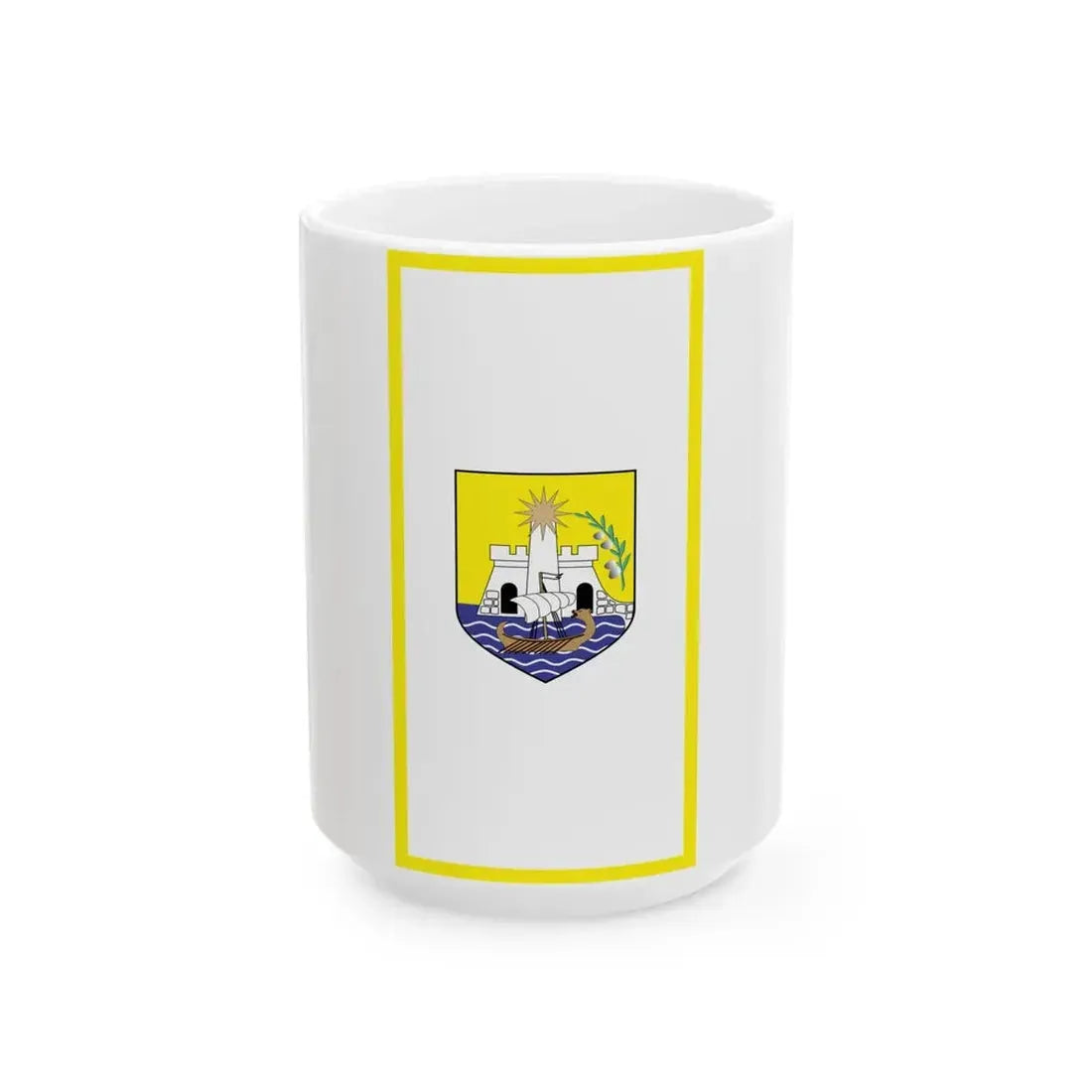 Flag of Ulcinj vertical (Montenegro) White Coffee Mug 15oz - Go Mug Yourself