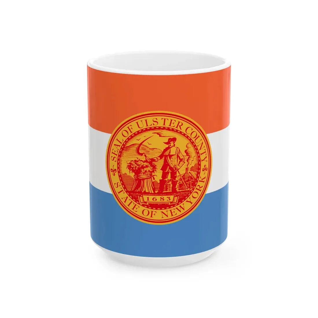 Flag of Ulster County New York (United States) White Coffee Mug 15oz - Go Mug Yourself