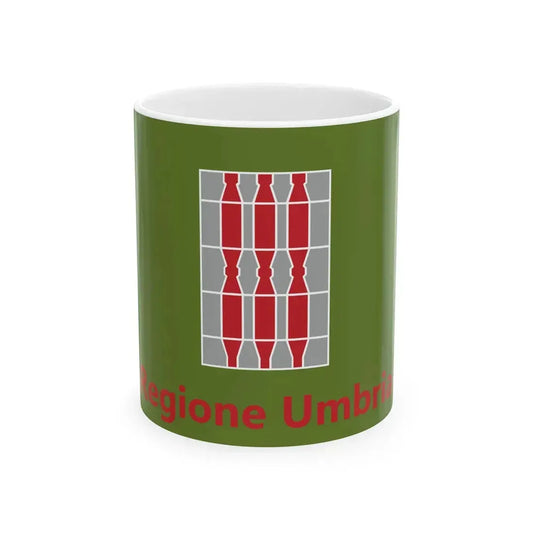 Flag of Umbria de jure (Italy) White Coffee Mug 11oz - Go Mug Yourself