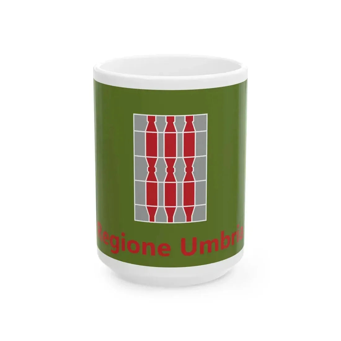 Flag of Umbria de jure (Italy) White Coffee Mug 15oz - Go Mug Yourself