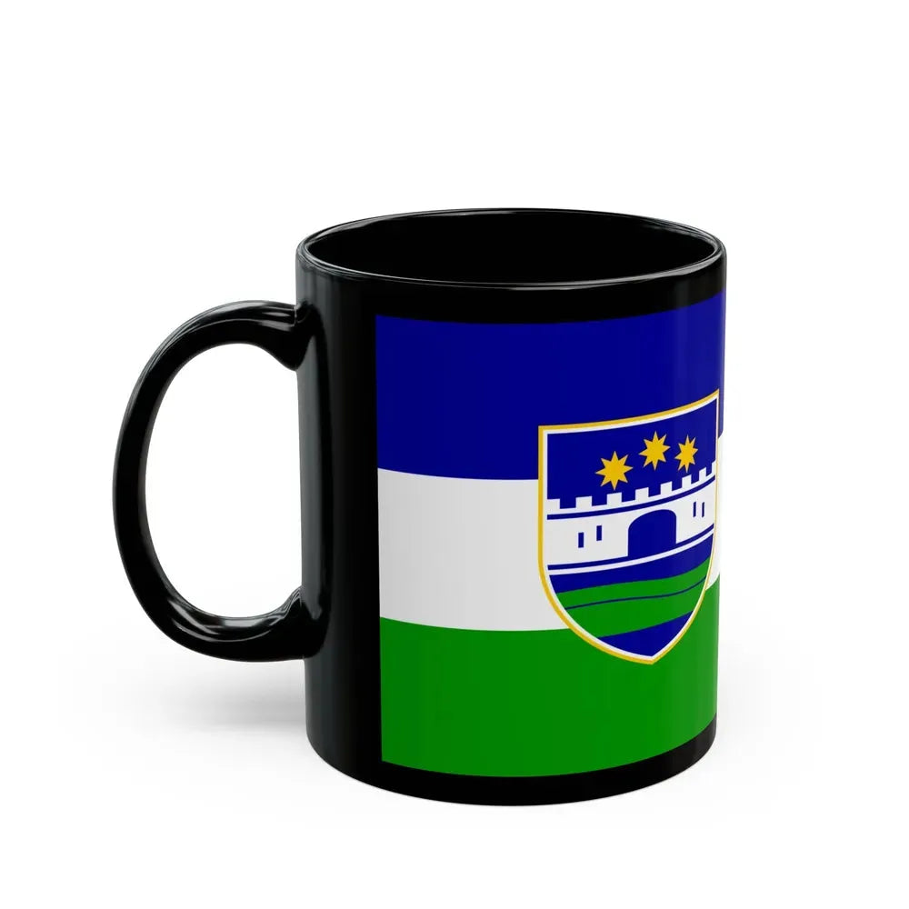 Flag of Una Sana Canton Bosnia and Herzegovina - Black Coffee Mug - Go Mug Yourself