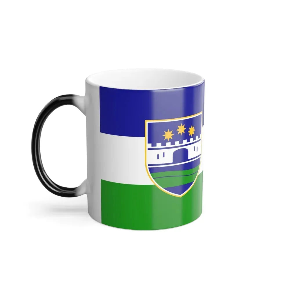 Flag of Una Sana Canton Bosnia and Herzegovina - Color Changing Coffee Mug - Go Mug Yourself