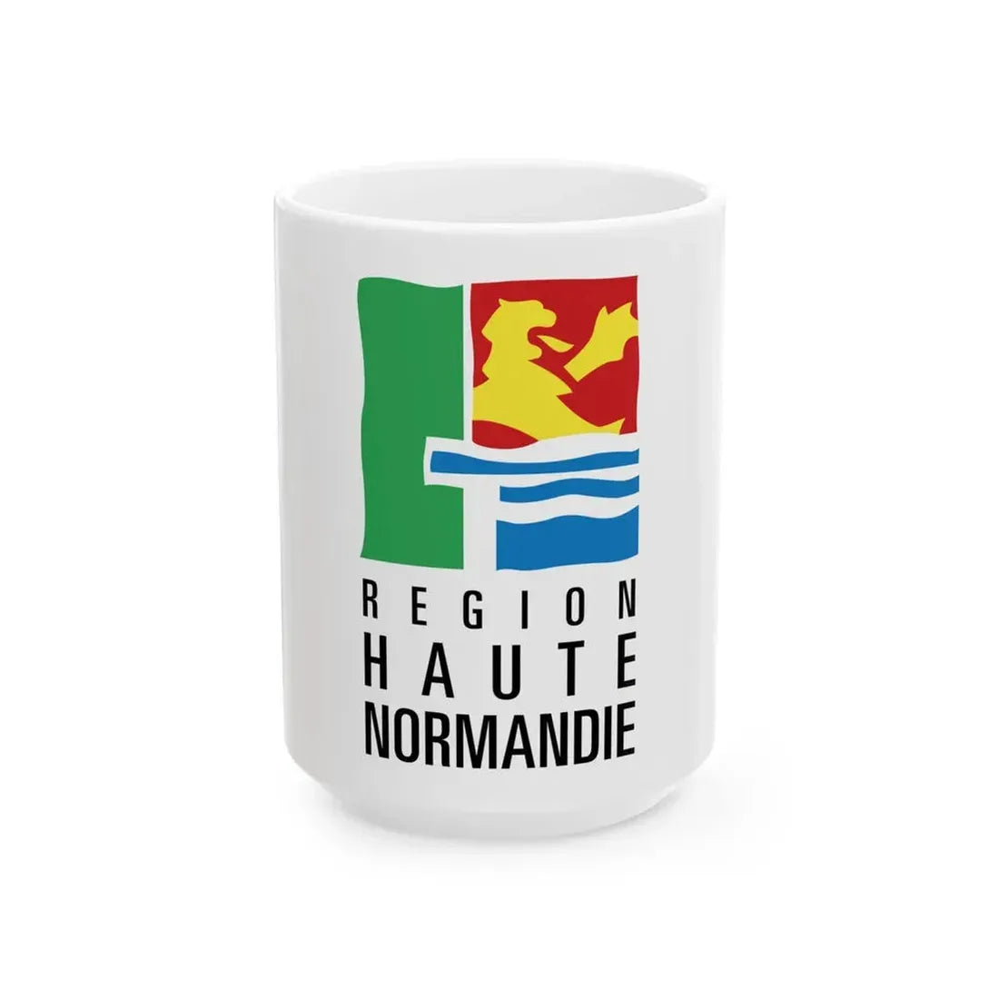 Flag of Upper Normandy France 2 - White Coffee Mug 15oz - Go Mug Yourself