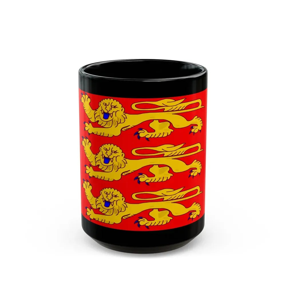 Flag of Upper Normandy France - Black Coffee Mug 15oz - Go Mug Yourself
