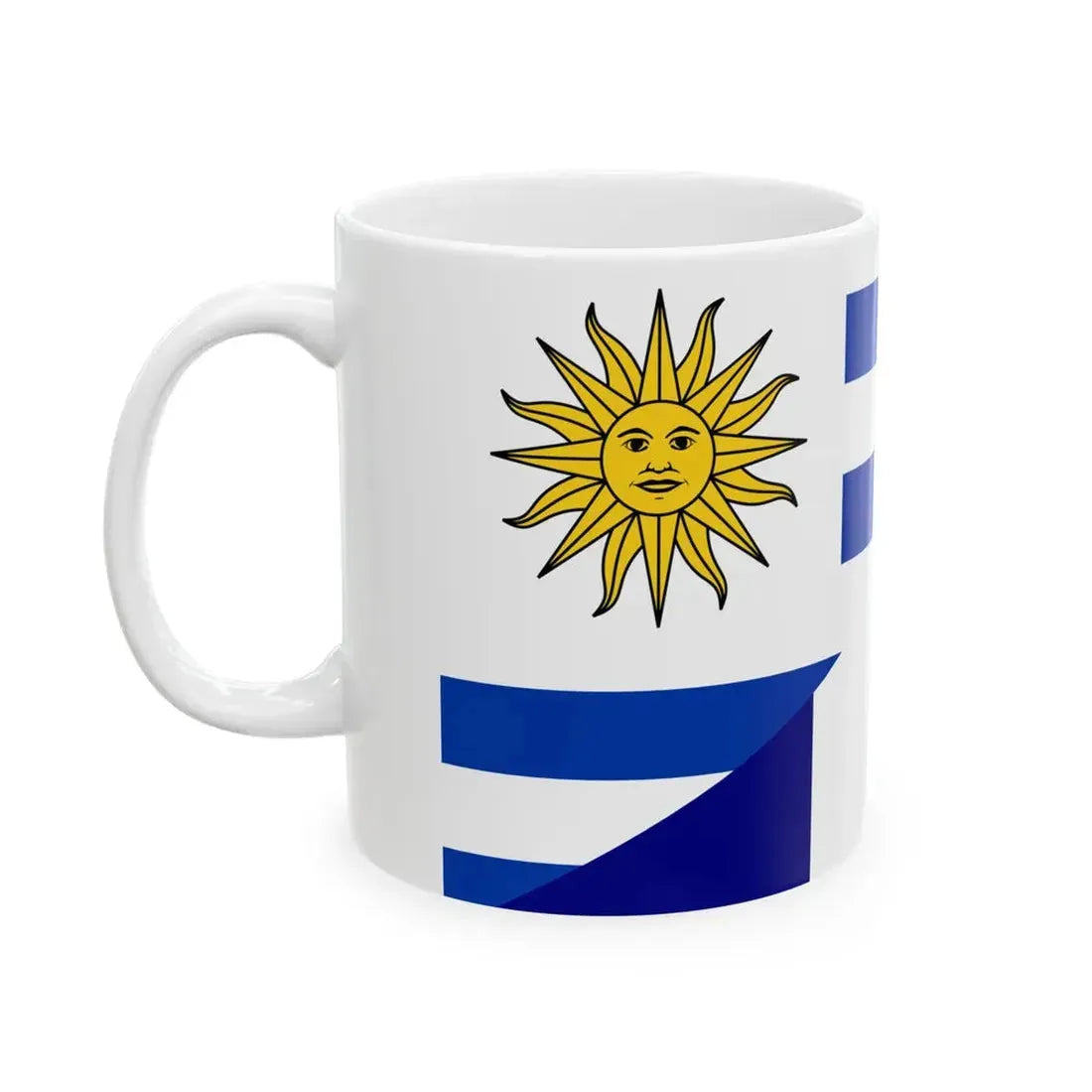 Flag of Uruguay and France (France) White Coffee Mug - Go Mug Yourself