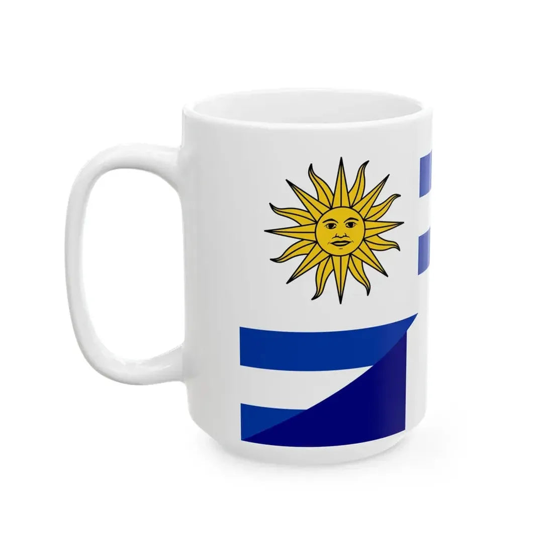 Flag of Uruguay and France (France) White Coffee Mug - Go Mug Yourself