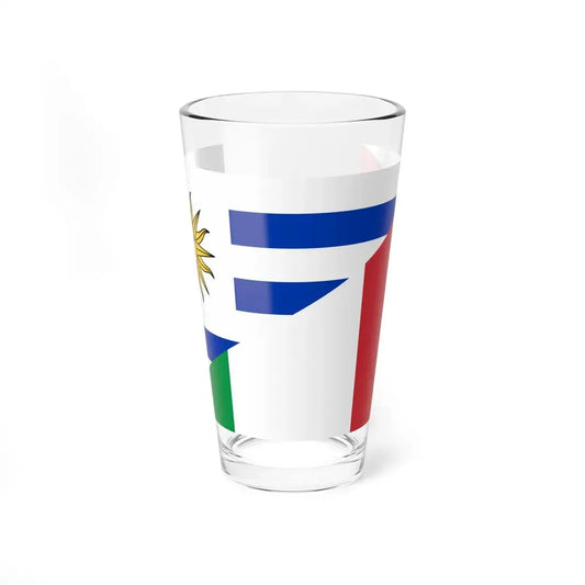 Flag of Uruguay and Italy (Italy) Pint Glass 16oz 16oz - Go Mug Yourself
