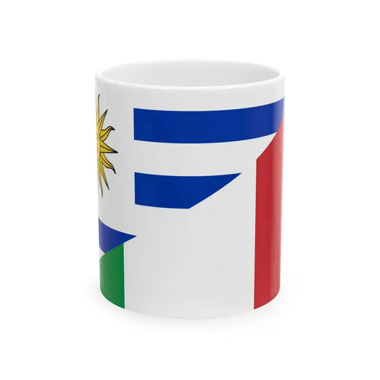 Flag of Uruguay and Italy (Italy) White Coffee Mug 11oz - Go Mug Yourself