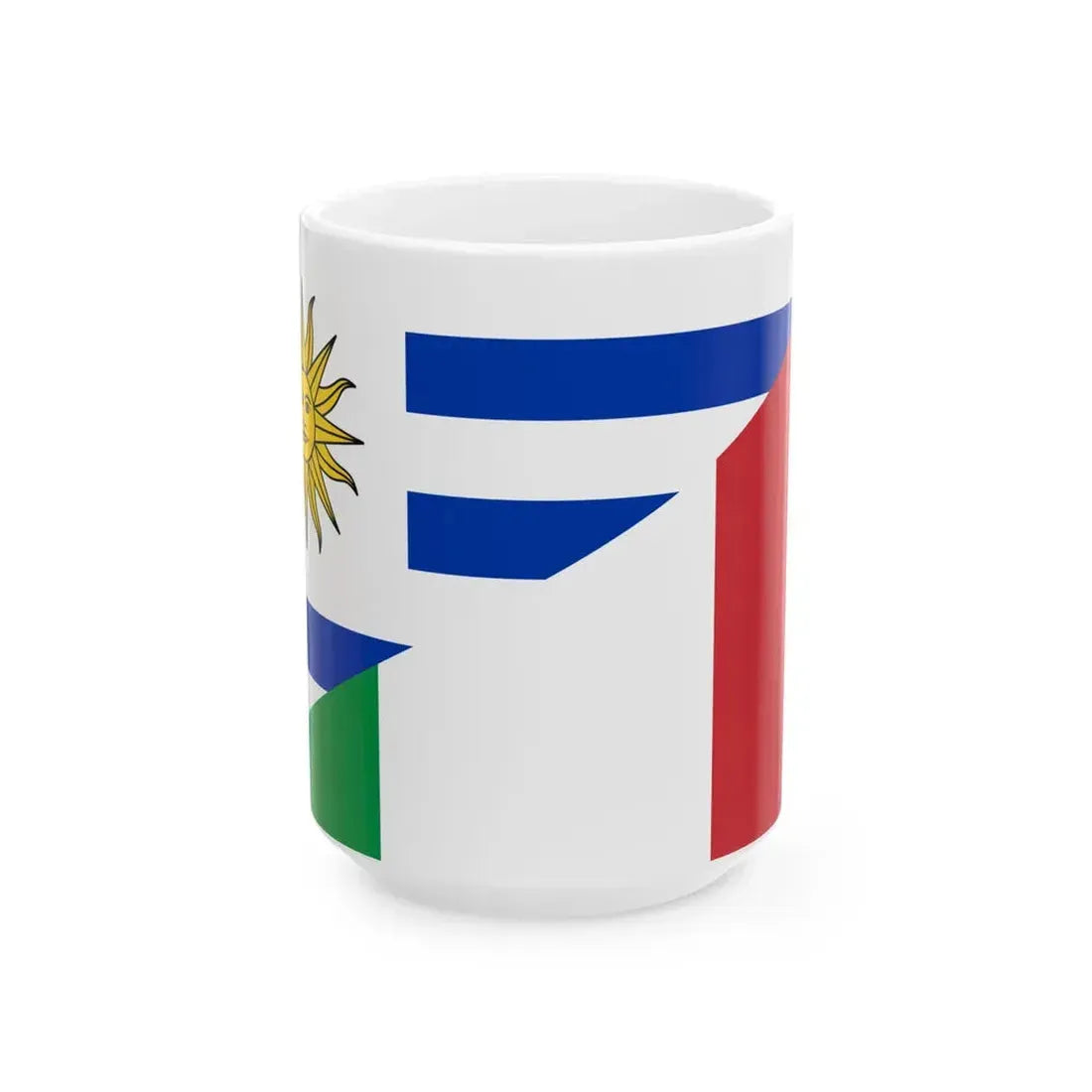 Flag of Uruguay and Italy (Italy) White Coffee Mug 15oz - Go Mug Yourself