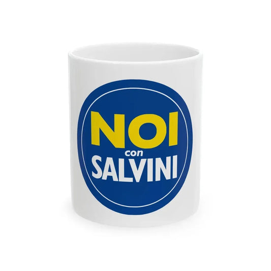 Flag of Us with Salvini (Italy) White Coffee Mug 11oz - Go Mug Yourself