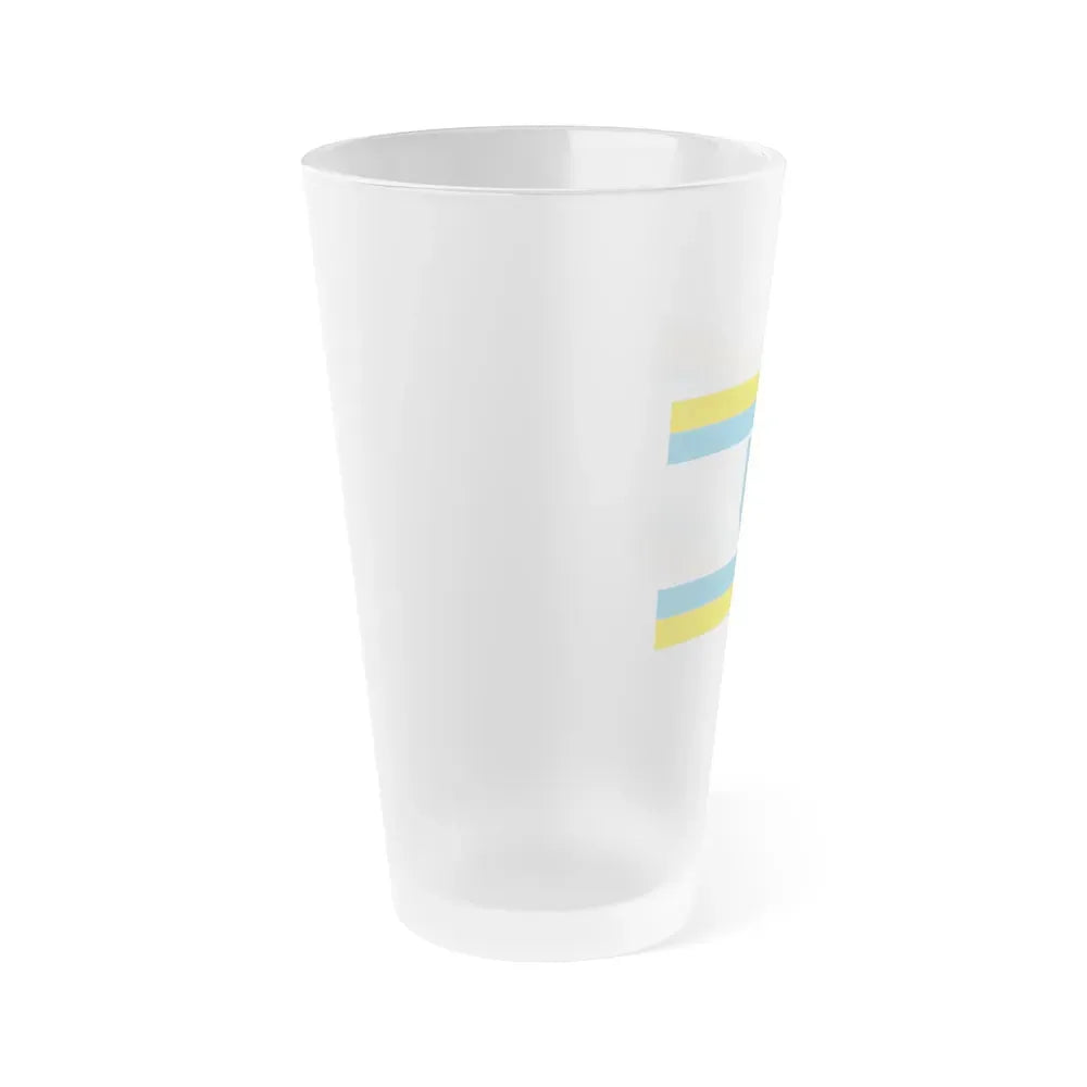 Flag of Ustka Poland - Frosted Pint Glass 16oz - Go Mug Yourself