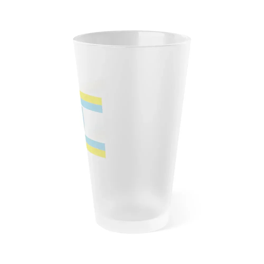 Flag of Ustka Poland - Frosted Pint Glass 16oz - Go Mug Yourself