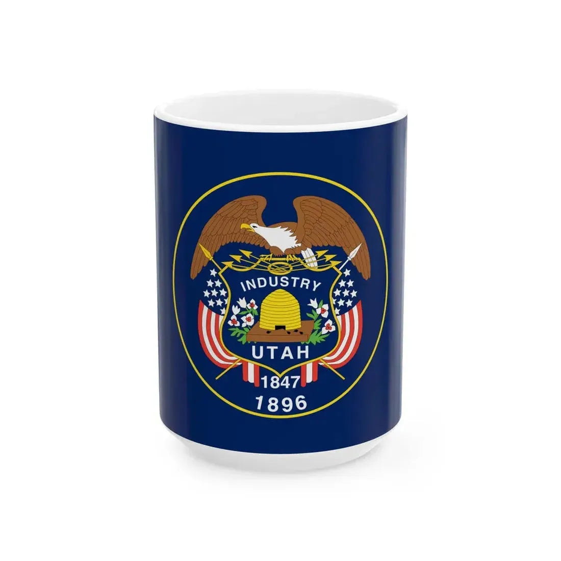 Flag of Utah 1922-2011 (United States) White Coffee Mug 15oz - Go Mug Yourself