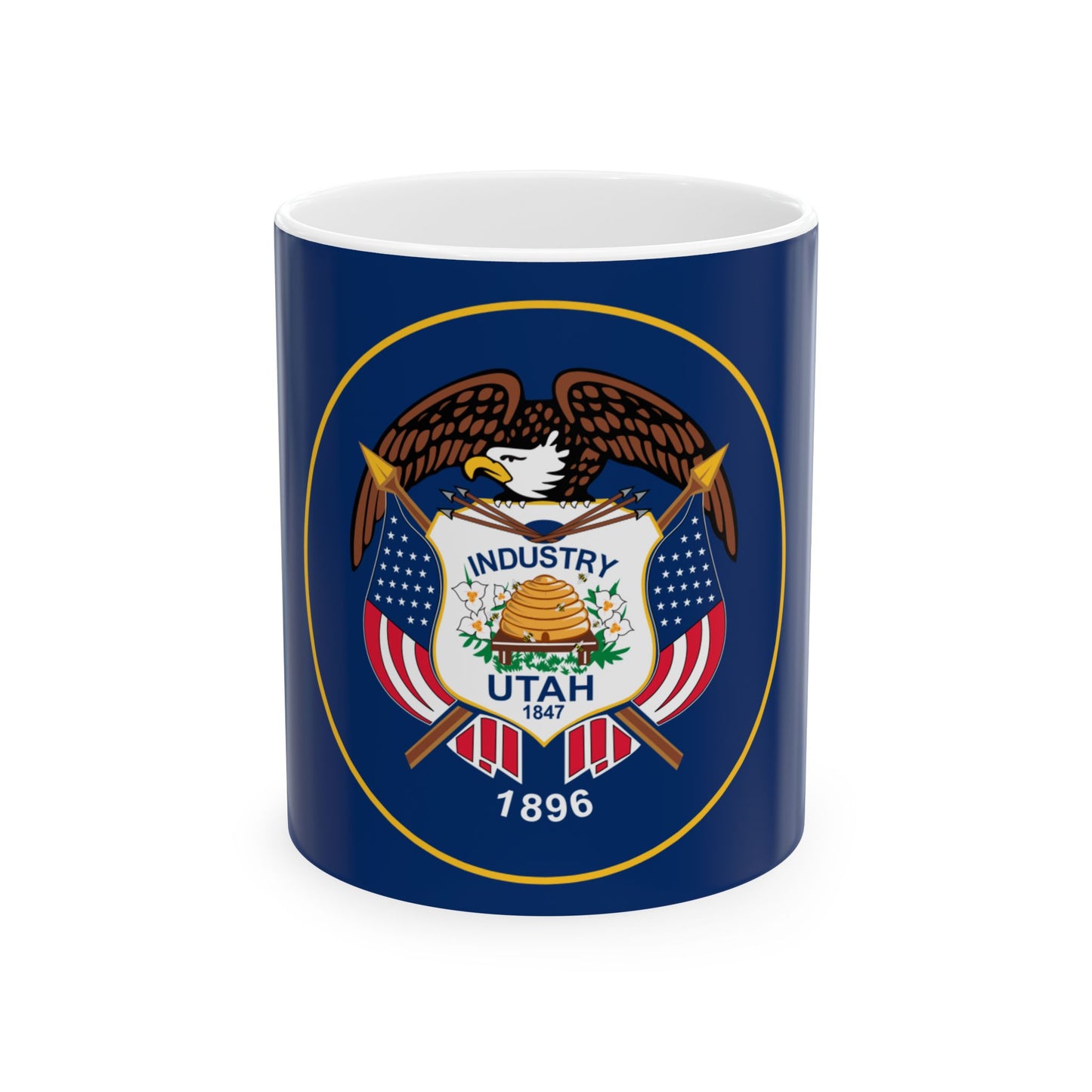 Flag of Utah 2011-2024 3-2 (United States) White Coffee Mug-11oz-Go Mug Yourself