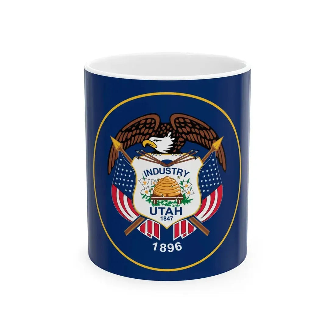Flag of Utah 2011-2024 3-2 (United States) White Coffee Mug 11oz - Go Mug Yourself
