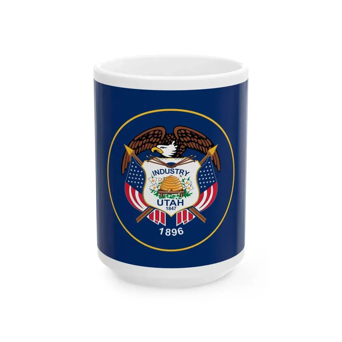 Flag of Utah 2011-2024 (United States) White Coffee Mug 15oz - Go Mug Yourself