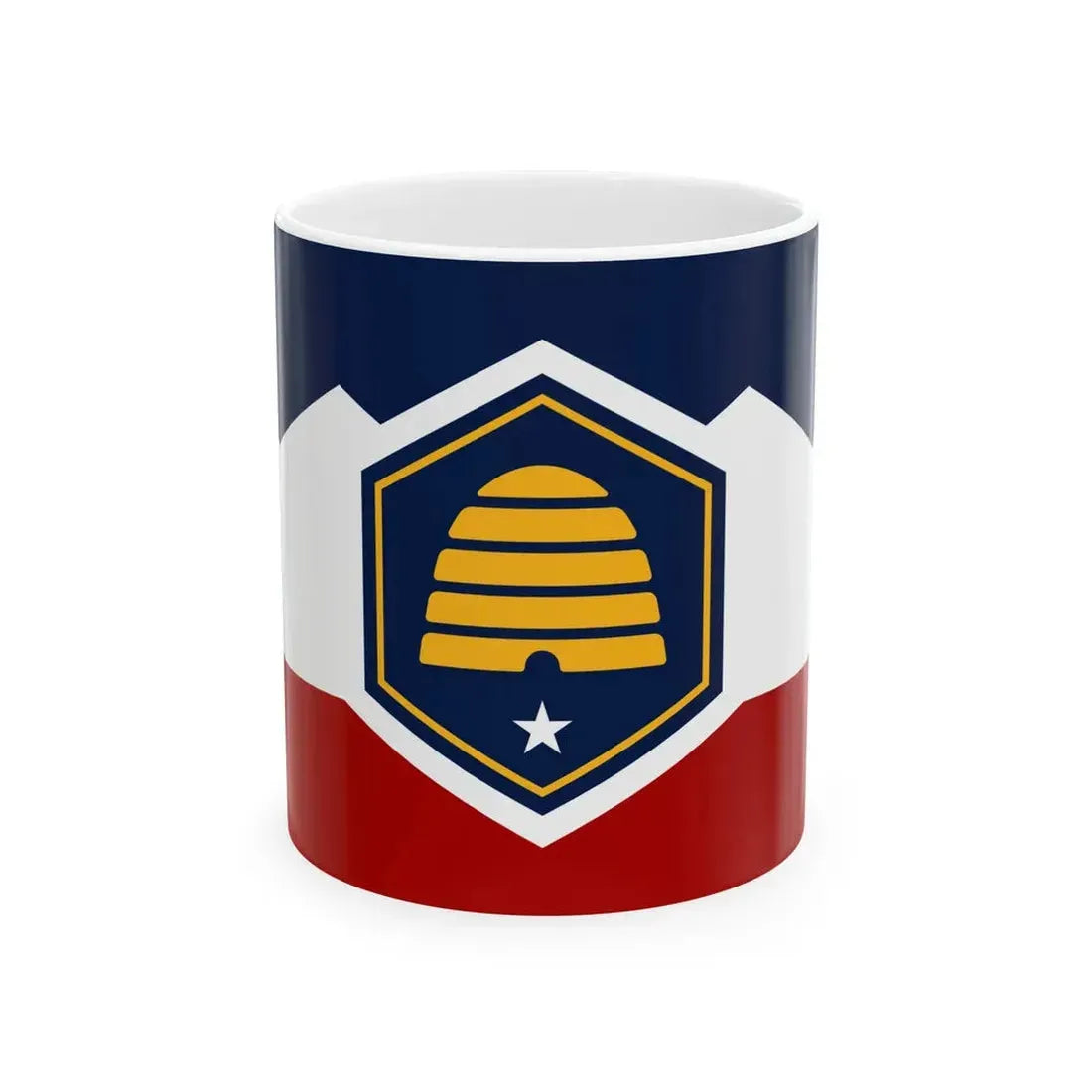Flag of Utah 3-2 (United States) White Coffee Mug 11oz - Go Mug Yourself